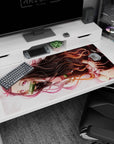 Premium 40x20 inch desk pad with captivating art, perfect for adding elegance and resilience to any setup