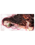 32x16 inch mouse pad featuring a serene and determined character with flowing hair for graceful setups