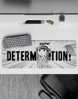 32x12 inches black-and-white manga desk mat with stubborn, cute bossy HMPH motivation vibe.