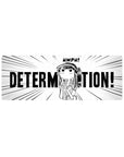 32x12 inches anime girl mouse pad with bold manga lines and DETERMINATION! desk mat design.