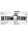 32x16 inches anime girl mouse pad with bold manga burst lines and DETERMINATION! desk mat design.