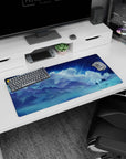 32x16 inches anime mouse pad featuring a lone girl in a flowing dress beside a grand piano at night.