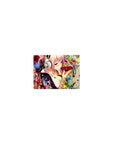 14x10 inches classic anime girl mouse pad with pink-haired girl, silver headphones, neon koi and sprites art.