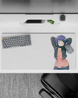 32x16 inches cozy pastel mouse pad in pink and indigo tones, crisp print on a minimalist white layout.