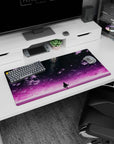 32x16 inches mouse pad showing a lone tiny anime girl silhouette gazing at stars over a quiet horizon.