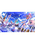Anime girl desk pad 40x20 inches with Neo-Venezia gondola scene, feathers, petals, and Aria-shachou.
