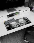 28x12 inches anime mouse pad showing a close-up monochrome face with smoky ink lines and AFK across.