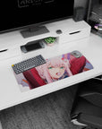 My Hero Academia mouse pad, 28x12 inches, featuring Zero Two from Darling in the Franxx, capturing her strong character and bold energy.