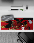 32x12 inches mouse pad with Asta design, showcasing his battle-worn body and burning red eyes for an anime-inspired tribute to resilience and grit.