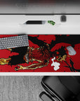 36x16 inches mouse pad with Asta design, showcasing a bold manga-style tribute with battle scars and burning red eyes for unstoppable determination.