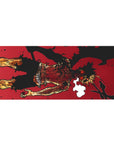 Mouse pad featuring Asta design, 36x16 inches, with burning red eyes and a battle-worn body, embodying resilience and a never-give-up attitude.