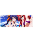 Anime mouse pad 32x12 inches featuring Akeno and Rias from High School DxD in vibrant swimwear, perfect for summer vibes.