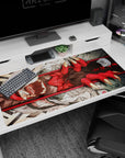 Large 40x20 inches mouse pad featuring Demon's Grip Fury design, blending vivid red claws and fearsome jaws with intricate hand-drawn textures for intensity.