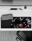 Persona 5 mouse pad 32x12 inches featuring Phantom Thieves in vibrant neon colors on a dark background, perfect for fans.