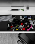 Anime mouse pad 36x16 inches featuring Persona 5 Phantom Thieves, vibrant neon colors on a gray-black background.