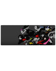 Anime mouse pad 32x12 inches featuring Persona 5's Phantom Thieves in vibrant neon on a sleek gray-black background.