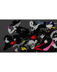 Anime mouse pad 40x20 inches featuring Persona 5 Phantom Thieves on a sleek gray-black background with vibrant neon accents.