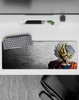 32x12 inches mouse pad with Goku’s Super Saiyan silhouette, perfect for fans who appreciate minimalist designs with dynamic power.