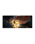 Zenitsu Agatsuma Demon Slayer anime mouse pad 28x12 inches, featuring yellow lightning bolts and Zenitsu in a sleeping pose.