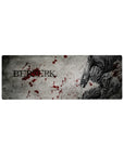 32x12 inch mouse pad featuring Guts in his fearsome Berserker Armor with striking blood splatters