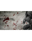 40x20 inch desk pad featuring Guts in Berserker Armor surrounded by blood splatters for Berserk fans