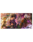 32x16 inches anime mouse pad with cave explorers, tiny creature treasure, ruins, spores, and rugged gear.