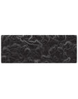 Compact 32x12 inches topo mouse pad featuring flowing contour lines in a sleek monochrome style, ideal for modern workspaces.