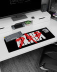 32x12 inches Akira anime mouse pad featuring streetlight-like red paint smear across sharp white lettering.