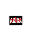 Classic anime Akira mouse pad 14x10 inches with bold lettering, white blocks, and red kanji brush stroke.