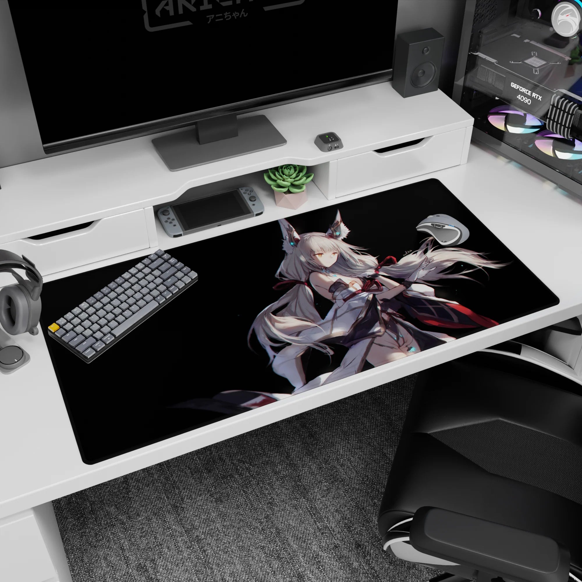 Fox Girl Desk Mat