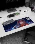 32x12 inches Rin Tohsaka mouse pad from Fate/stay night with a sweet surprised look and golden bow.