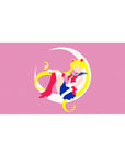 40x20 inches anime girl desk pad with Sailor Moon on a white crescent moon, cute sailor outfit.