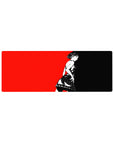 Mouse pad featuring Makoto Nijima from Persona 5, 32x12 inches, in bold black and red, adding fierce elegance to your setup.