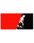 Anime mouse pad 32x16 inches featuring Makoto Nijima from Persona 5 in bold black and red design, sleek and iconic.