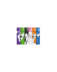 Classic anime mouse pad 14x10 inches with nine monochrome portraits in bold color block panels.