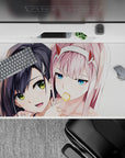 Dynamic 40x20 mouse pad transforms your workspace into a vibrant showcase, blending Zero Two’s sassy attitude with intricate high-detail artistry for an immersive vibe
