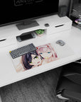 Dynamic Zero Two Glare & Tease artwork on 28x12 mouse pad perfect for celebrating sass, charm, and heartfelt storytelling