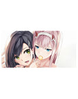 Zero Two Glare & Tease Mouse Pad 32x16 featuring radiant expressions for gaming or workspace energy with anime edge