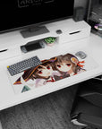 Megumin and Yunyun from Konosuba on a 32x12 inch anime mouse pad, filled with vibrant colors and playful chaos.