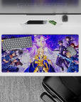 Sword Art Online mouse pad 32x16 inches featuring Alice in radiant armor, surrounded by allies and enemies in battle.