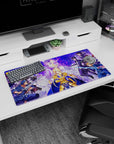 Sword Art Online mouse pad 32x16 inches featuring Alice in radiant armor with allies and enemies in vivid colors.