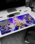 Sword Art Online mouse pad, 40x20 inches, featuring Alice in radiant armor amid a fierce standoff with allies and foes.