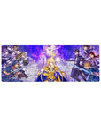 Sword Art Online anime mouse pad 32x12 inches featuring Alice in radiant armor amid allies and enemies in vivid colors.