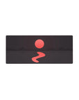 Eclipse reflection 28x12 mouse pad with a glowing red sun, deep mountain shadows, and calm waters for a peaceful, reflective design
