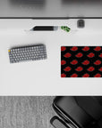 Deep charcoal black 14x10 inches anime mouse pad with crisp red clouds, bold Naruto Shippuden vibe.