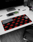 Naruto Shippuden Akatsuki clan cloud logo desk pad, 32x16 inches, clean crisp repeating print.