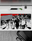 Persona 5 anime mouse pad, 32x16 inches, featuring Joker and Mona in a monochrome city with bold red accents.