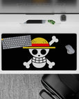 32x16 inches mouse pad with the Straw Hat Jolly Roger from One Piece, embodying the pirate spirit in a simple yet bold design.