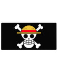 Mouse pad featuring the Straw Hat Jolly Roger from One Piece, 32x16 inches, showcasing the iconic symbol of Luffy's adventurous crew.
