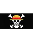 Desk pad featuring the Straw Hat Jolly Roger from One Piece, 36x16 inches, embodying the adventurous spirit of Luffy and the crew in a bold design.